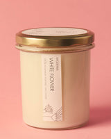 White Flower Candle - Vegetable Wax