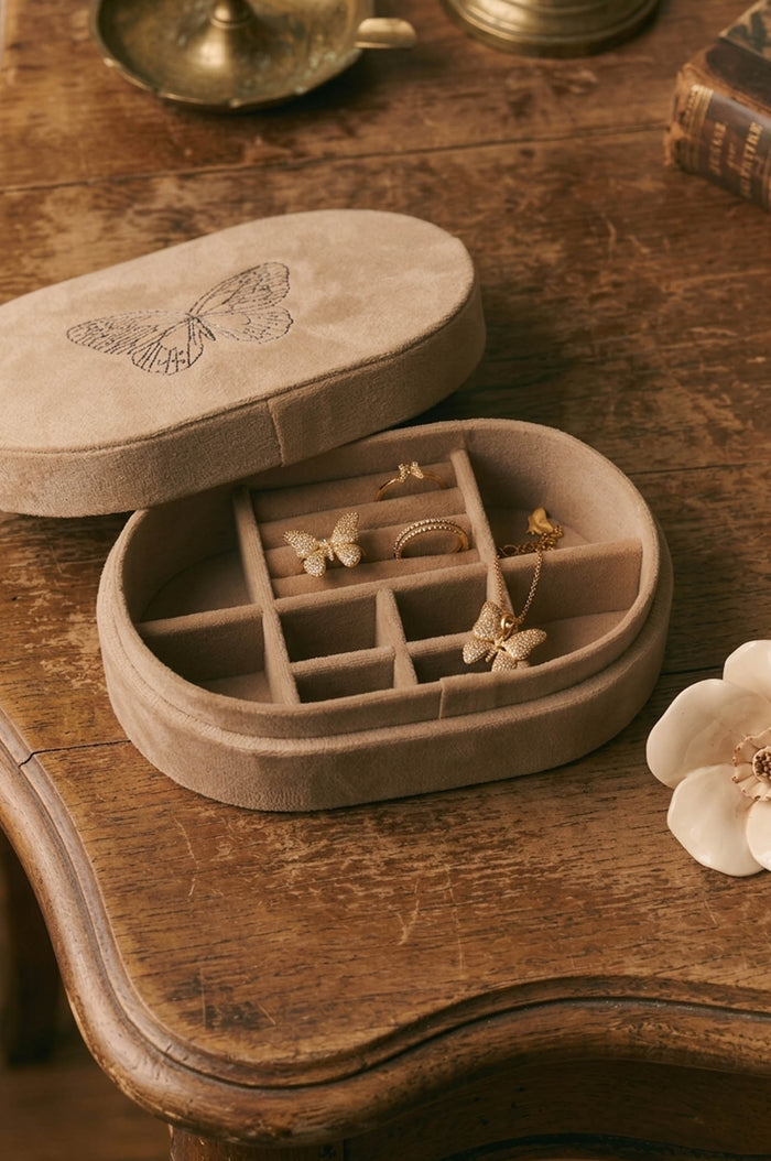 Velvet Almond Jewelry Box 