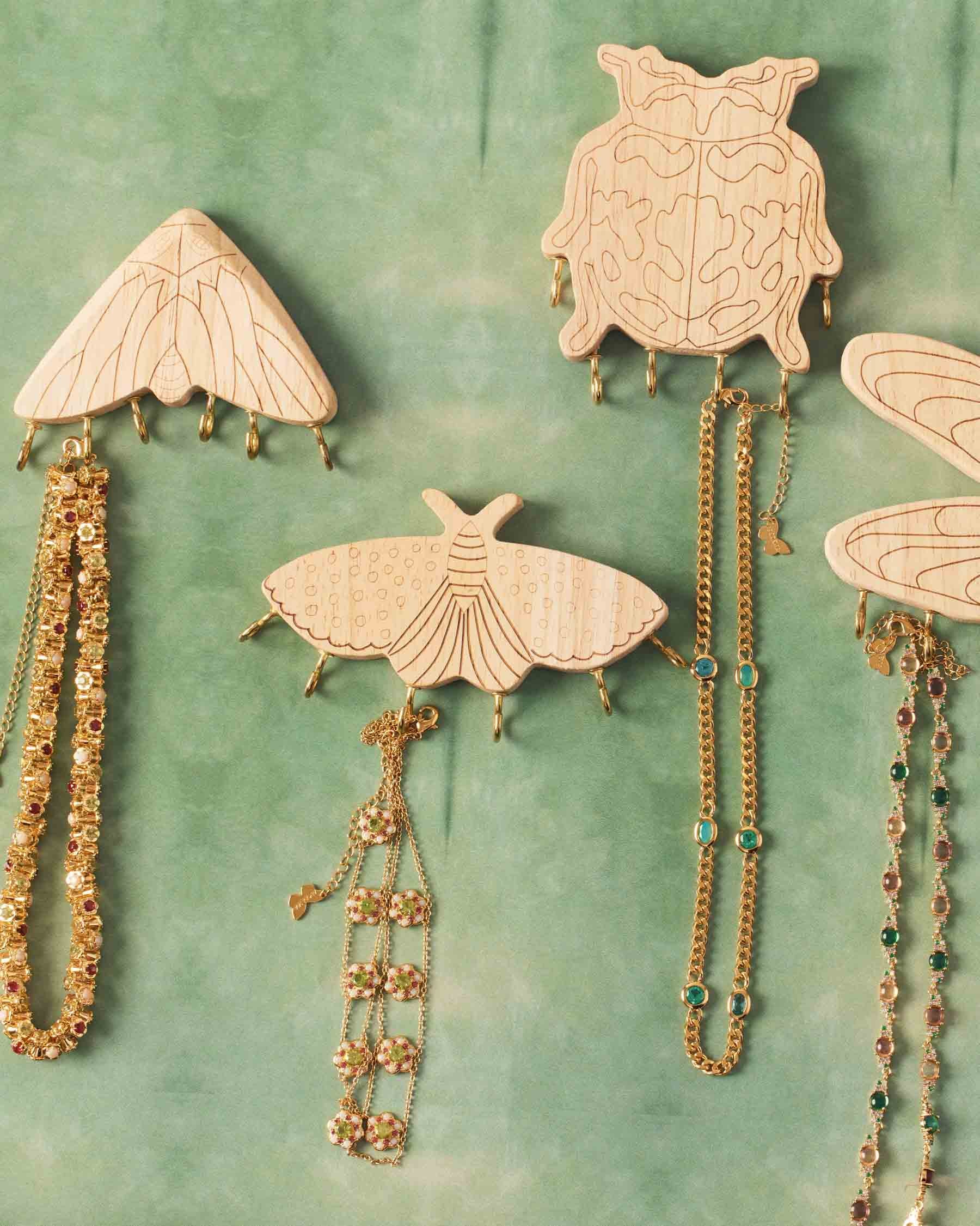 Butterfly-shaped wooden jewelry box