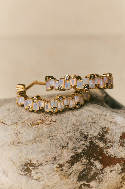 Moon Hoop Earrings