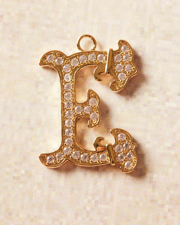 Vintage Charm Letter E