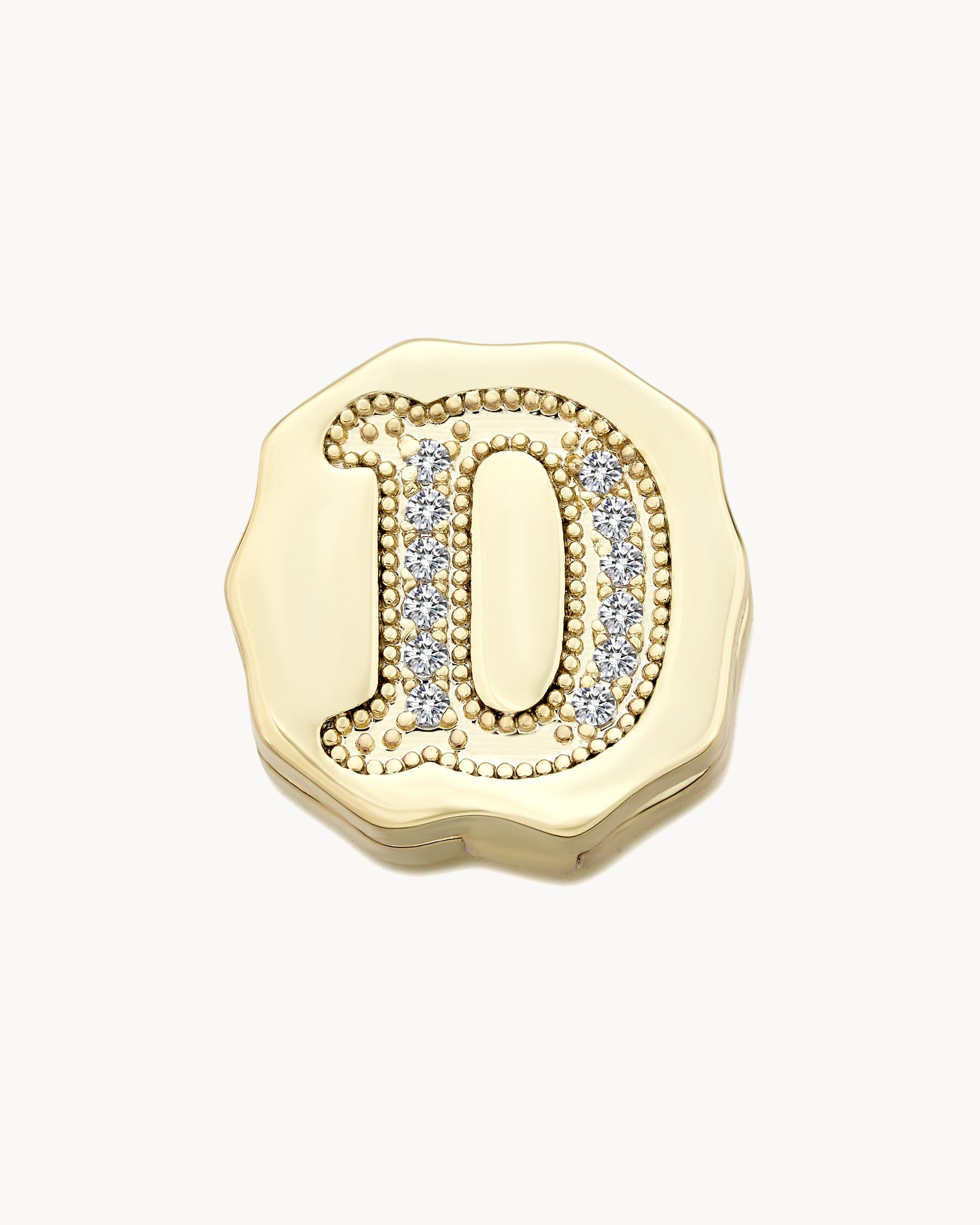 Charm Clip Bubble Vintage Buchstabe D