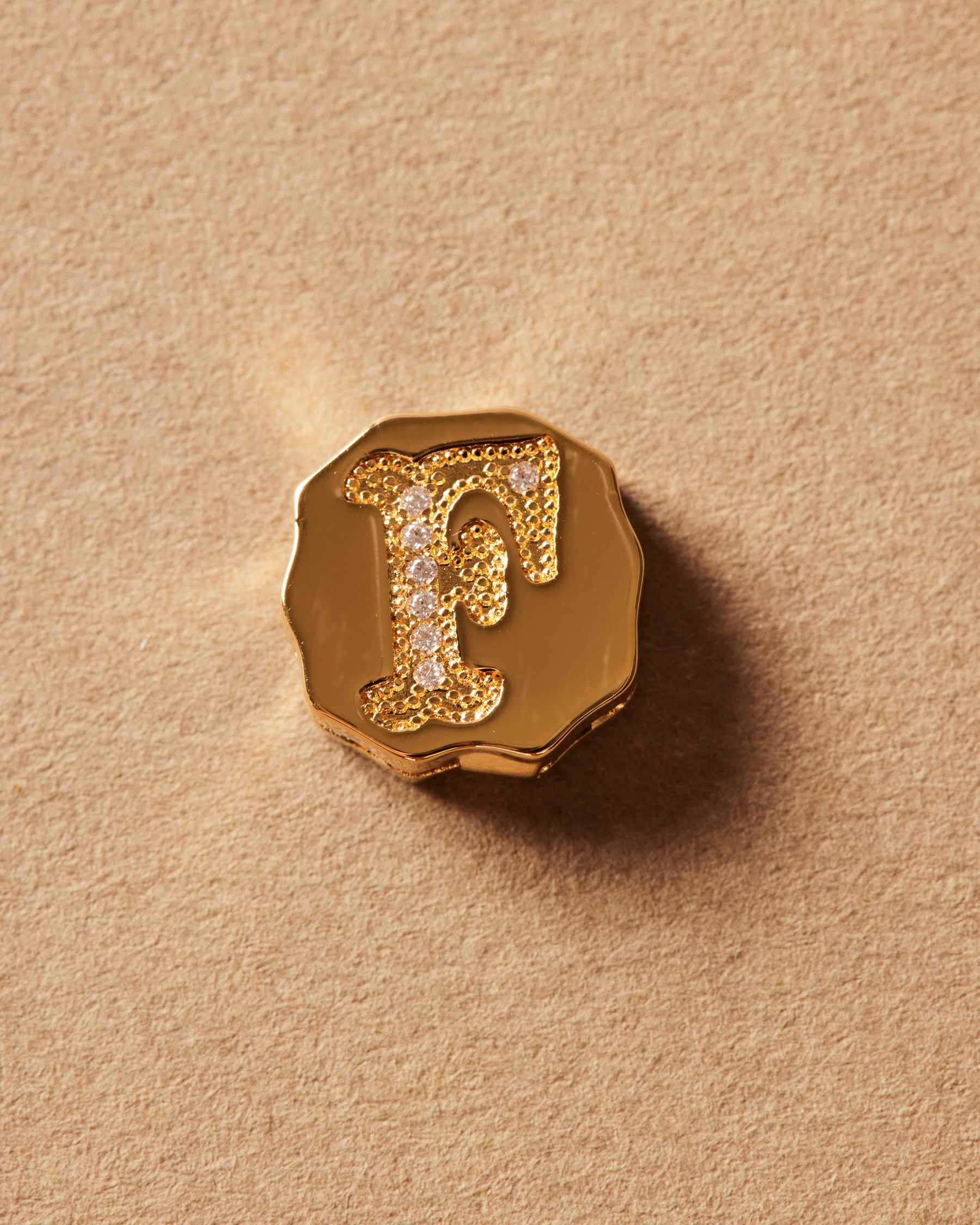Charm Clip Bubble Vintage Buchstabe F