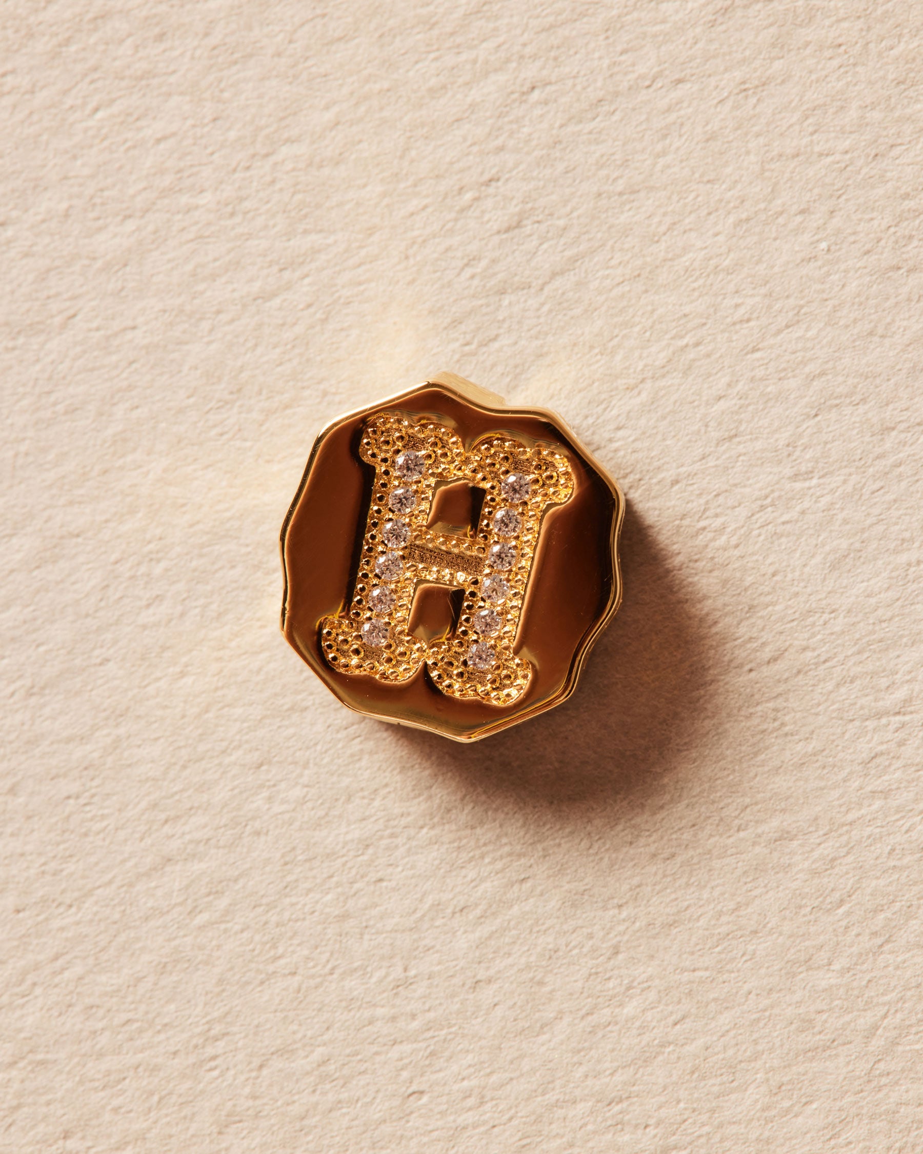 Charm Clip Bubble Vintage Letra H