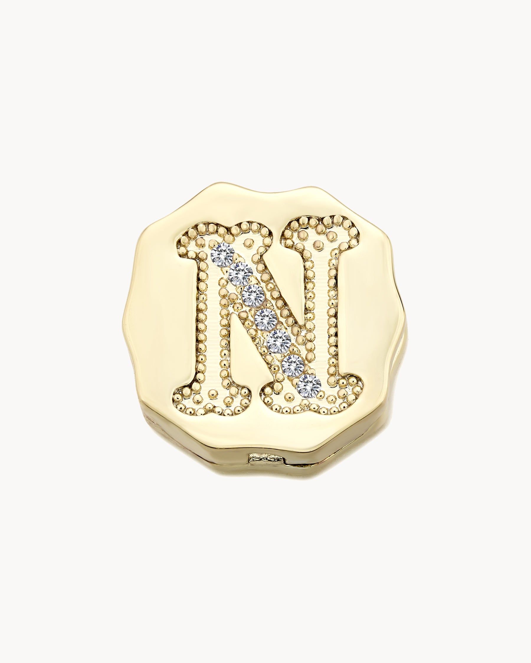 Charm Clip Bubble Vintage Letter N