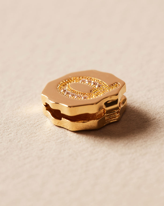 Charm Clip Bubble Vintage Letter Q