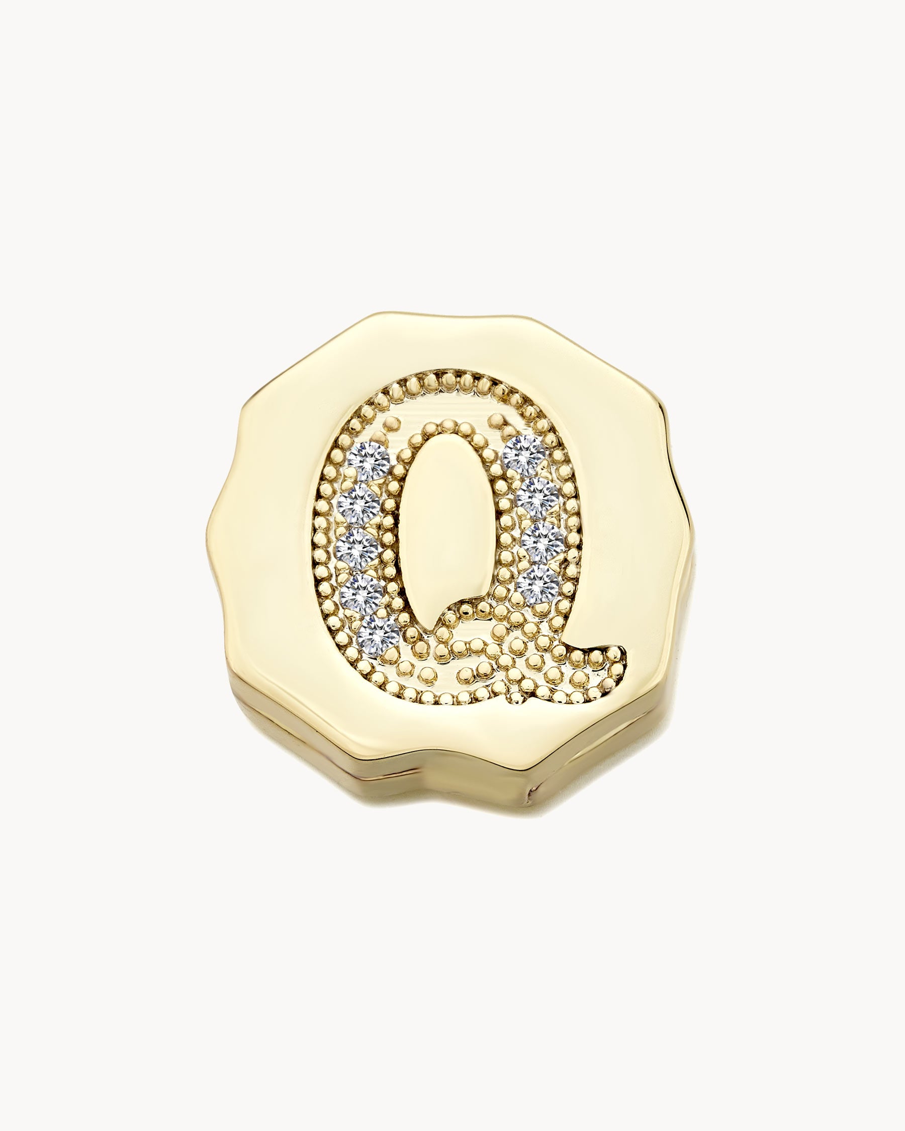 Charm Clip Bubble Vintage Letra Q