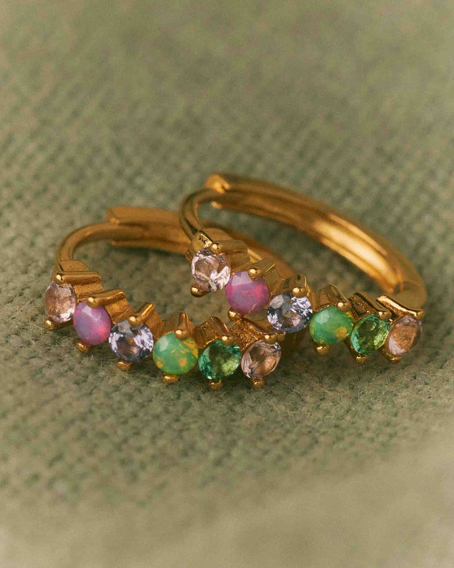 Lobe Rainbow Hoop Earrings