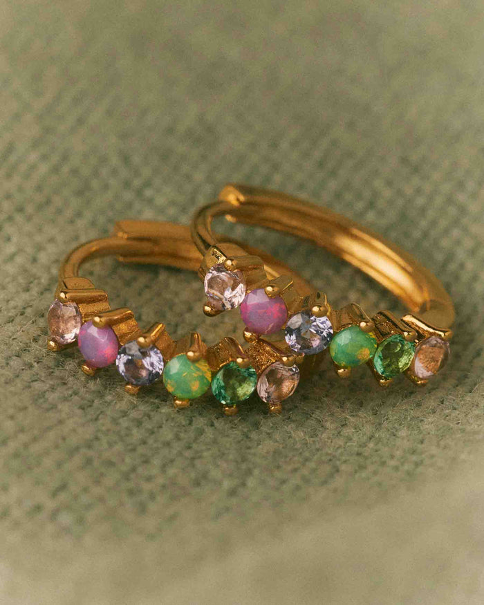 Lobe Rainbow Hoop Earrings