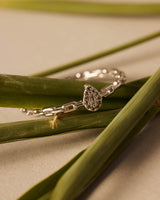 Chain Ring : Sterling Silver 925 : White Topaz