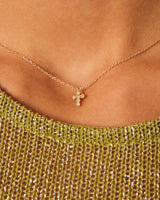 Collar Cruz | Oro Macizo 9k | Diamante