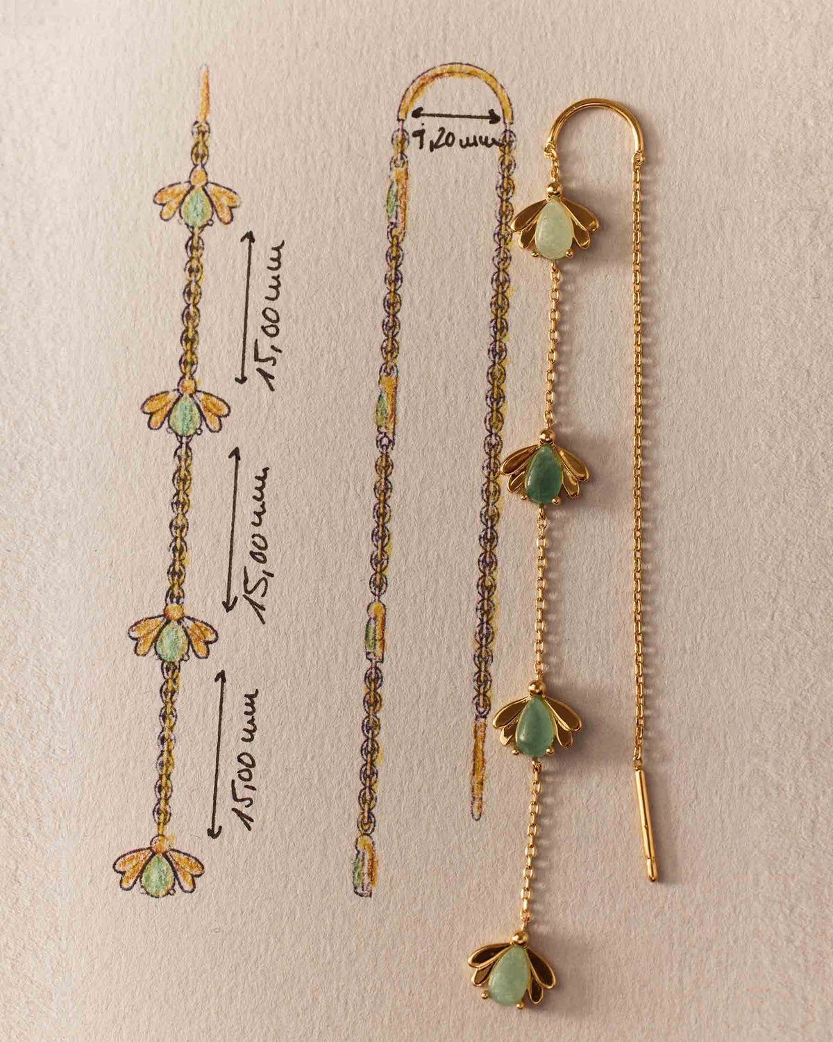 Boucles d'oreilles longues Firefly