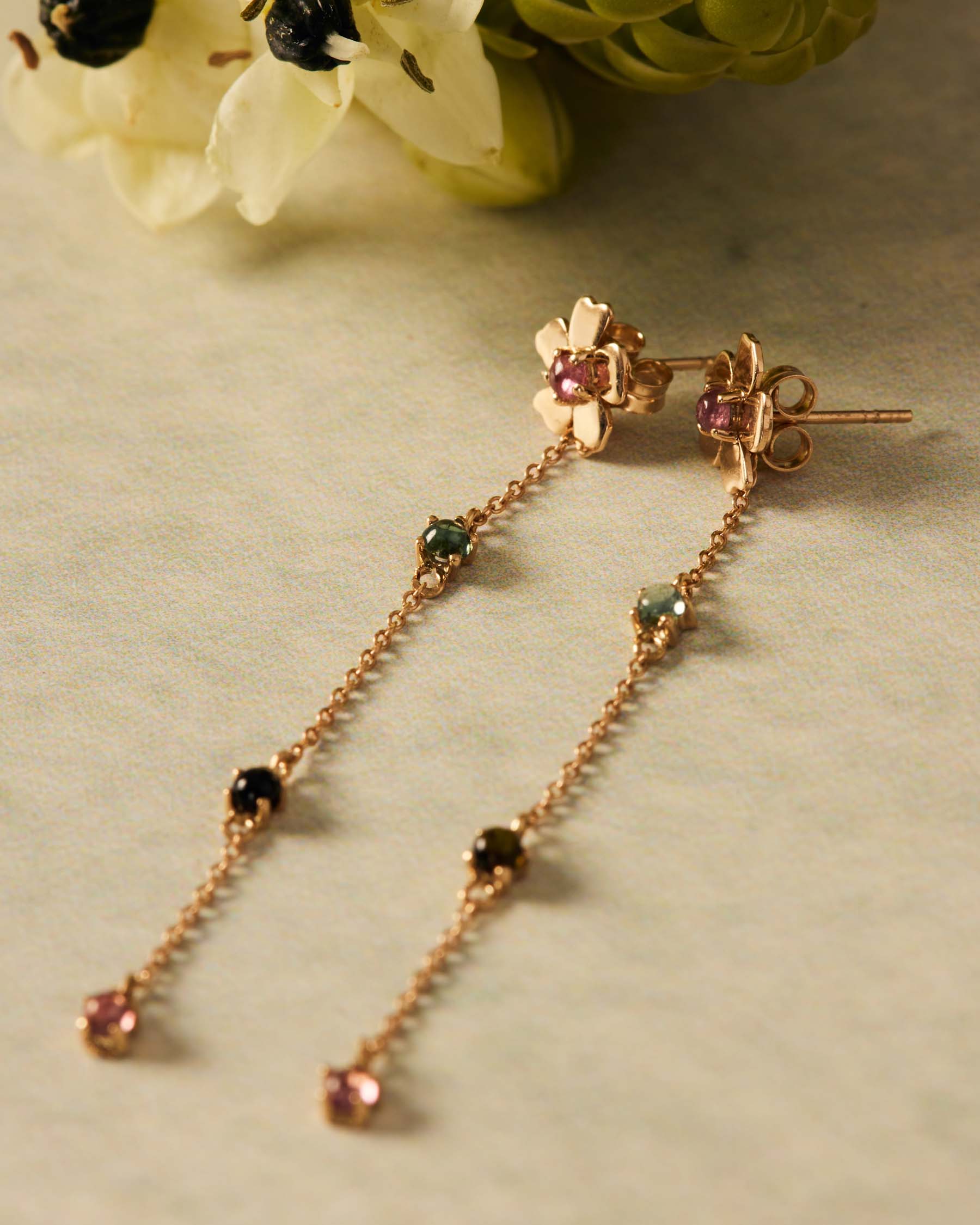 Ohrringe 2 in 1 Forever Blume aus 18K Massivgold