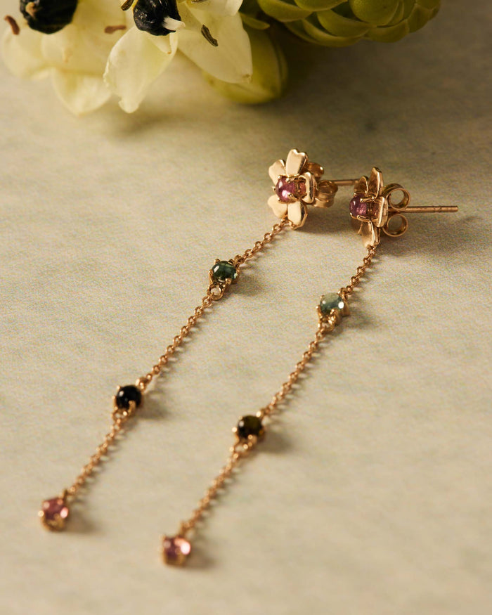 Ohrringe 2 in 1 Forever Blume aus 18K Massivgold