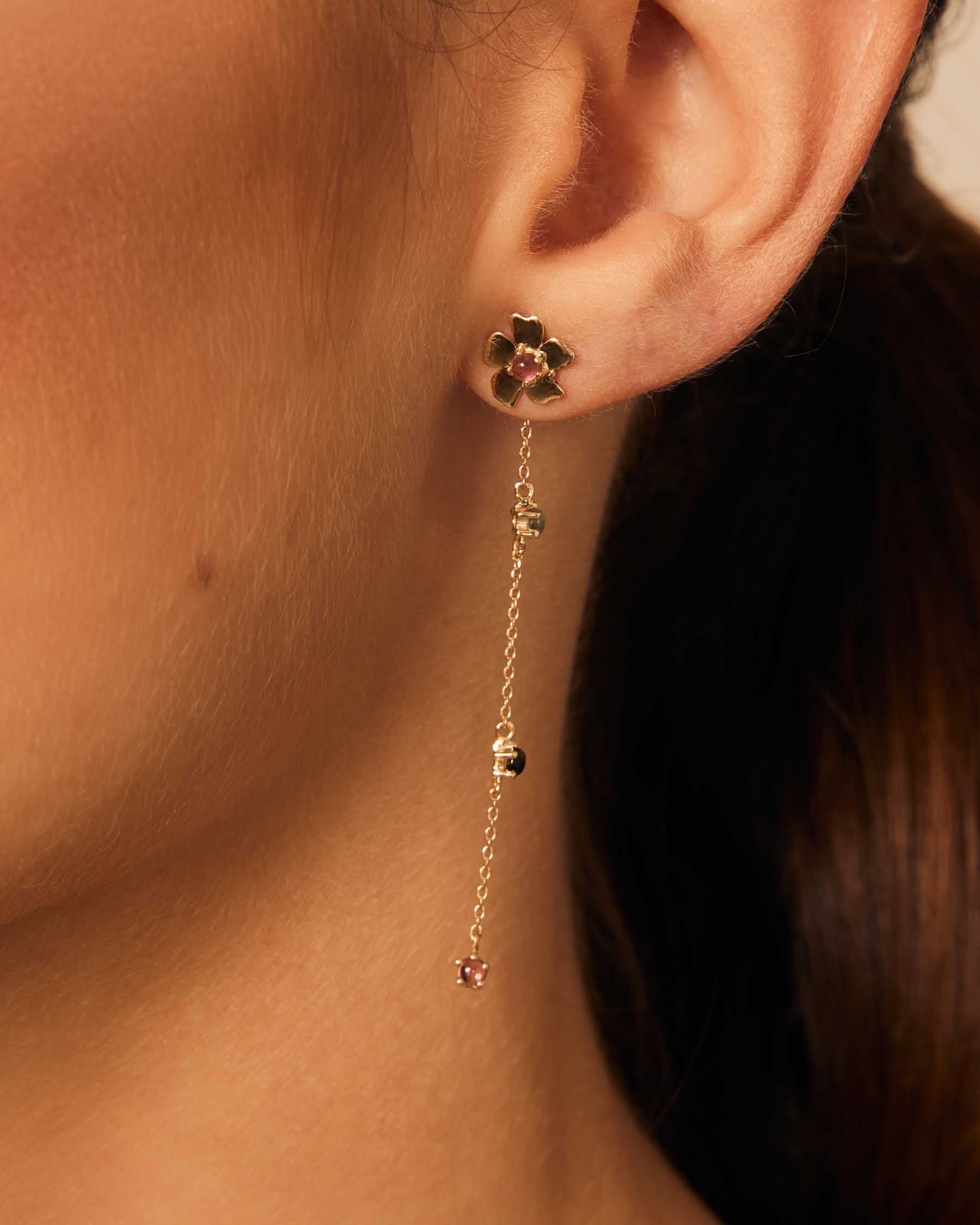 Ohrringe 2 in 1 Forever Blume aus 18K Massivgold