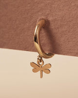 Forever Dragonfly Hoop Earrings : 18K Solid Gold :...
