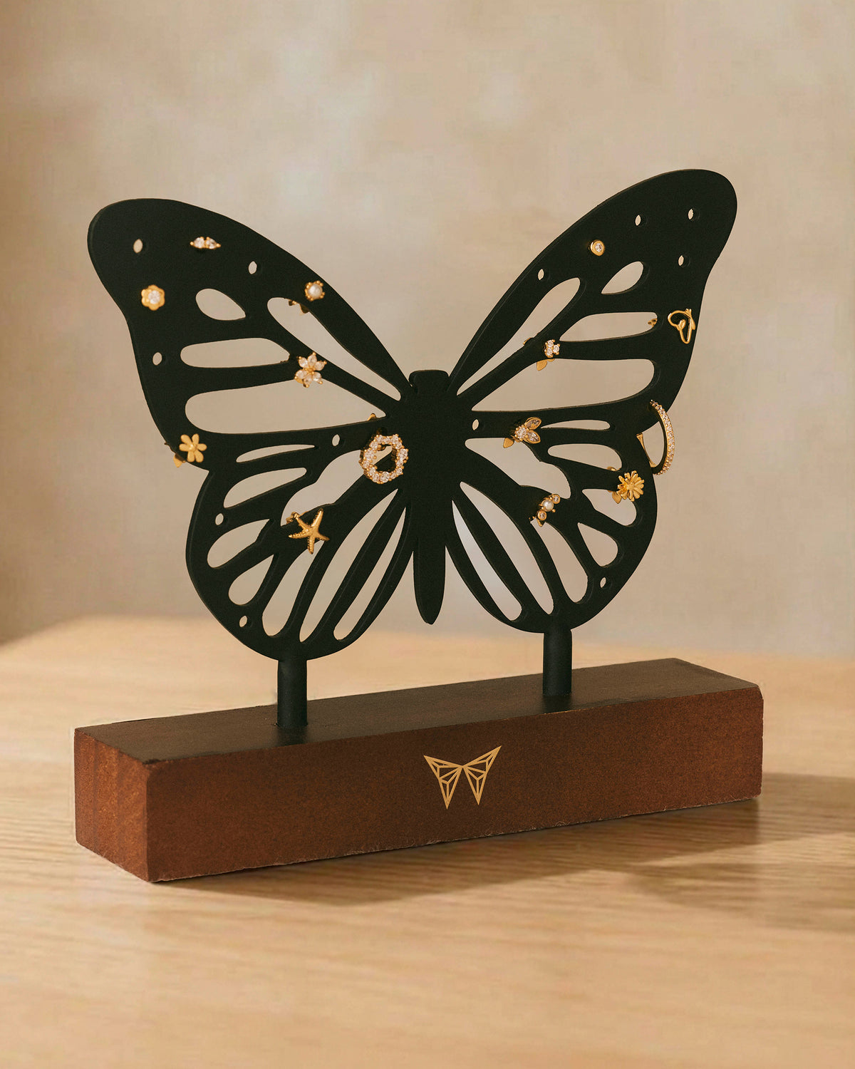 Black Metal Butterfly Jewelry Box