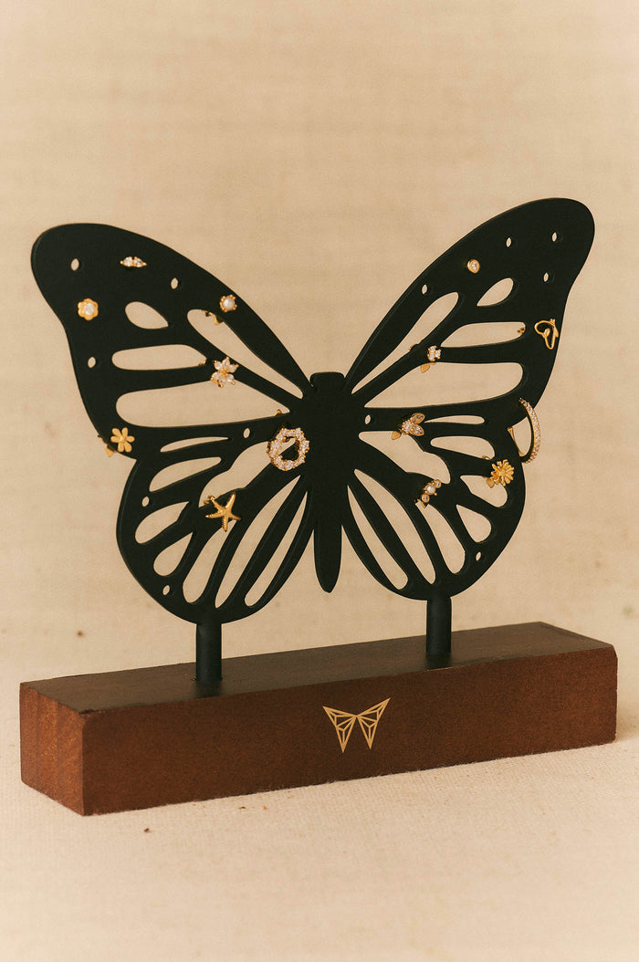 Black Metal Butterfly Jewelry Box