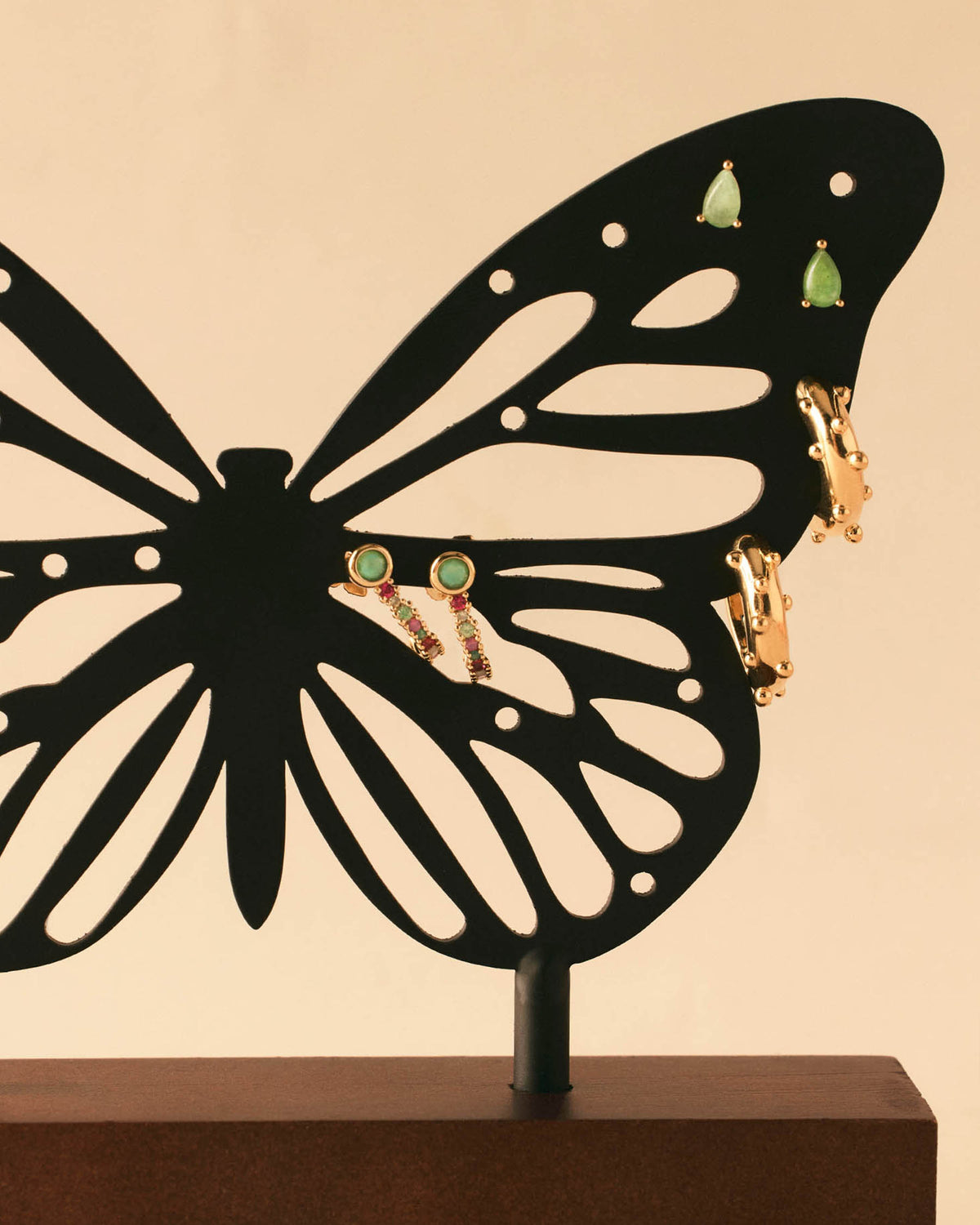 Black Metal Butterfly Jewelry Box