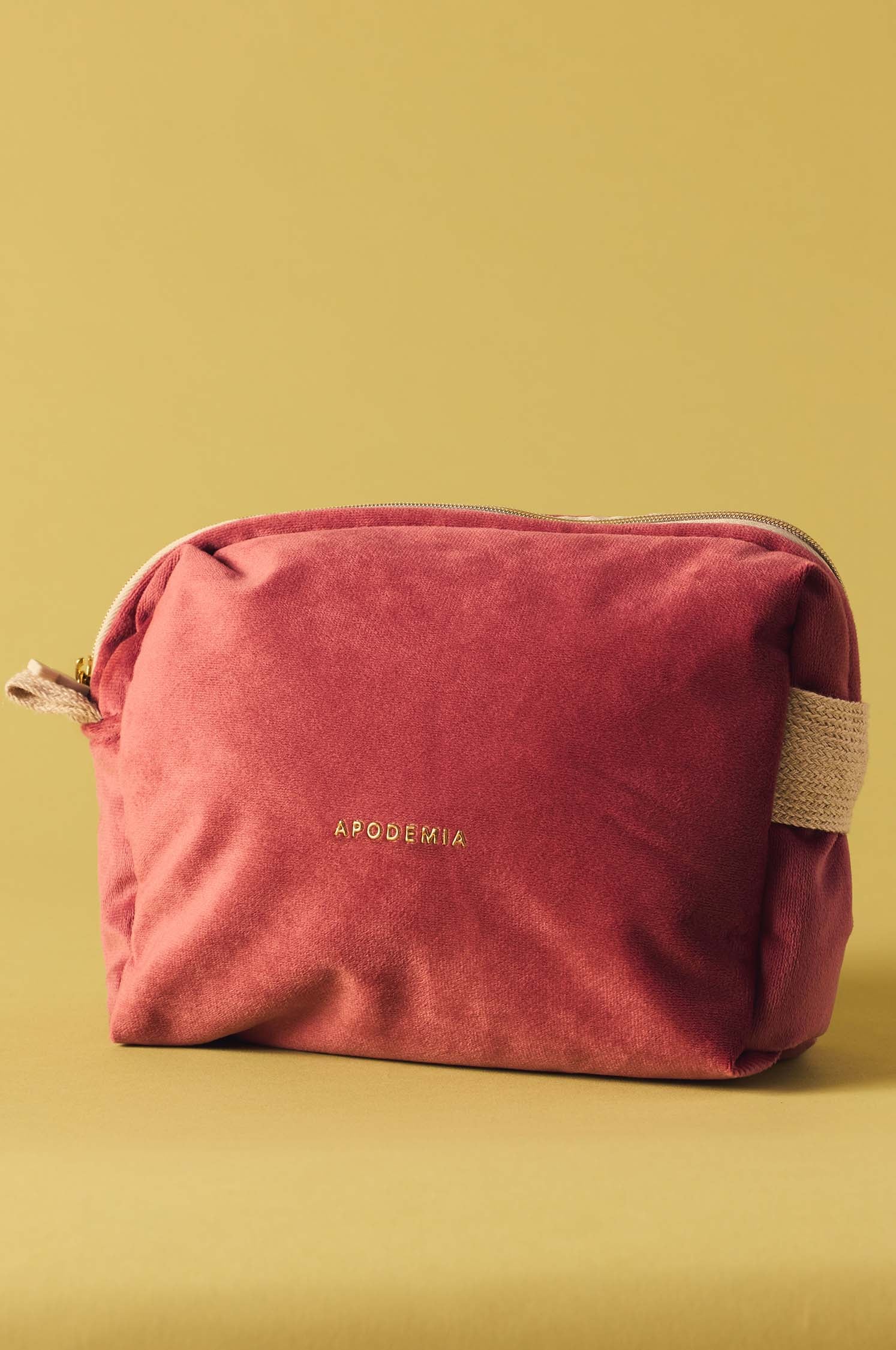 Pink Velvet Toilet Bag M
