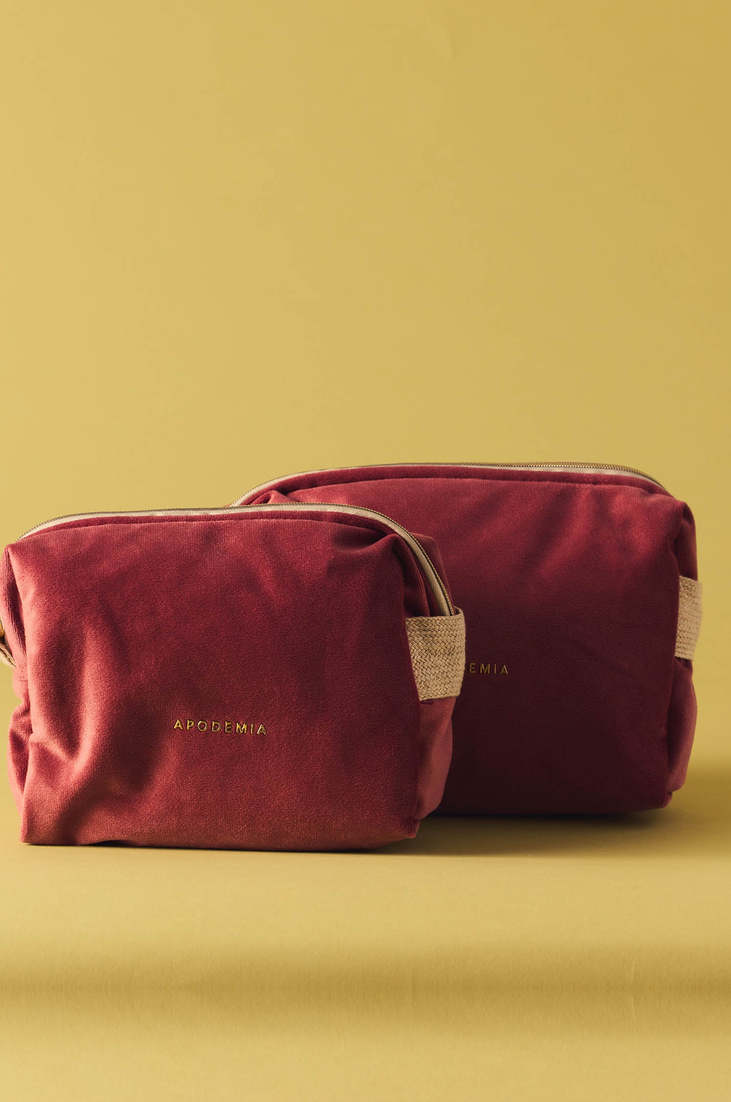 Pink Velvet Toilet Bag S