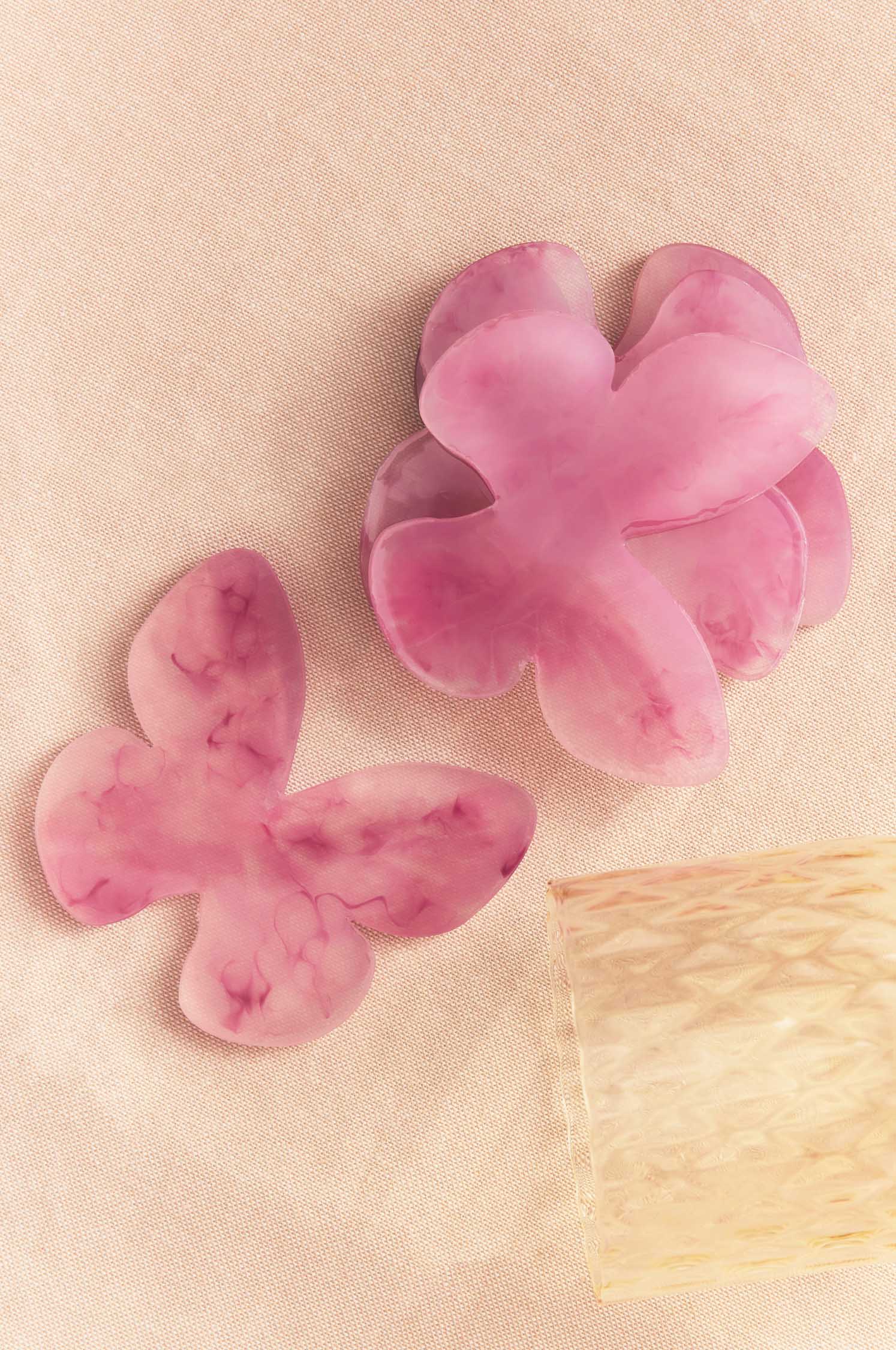 4er-Pack rosa Schmetterlings-Untersetzer