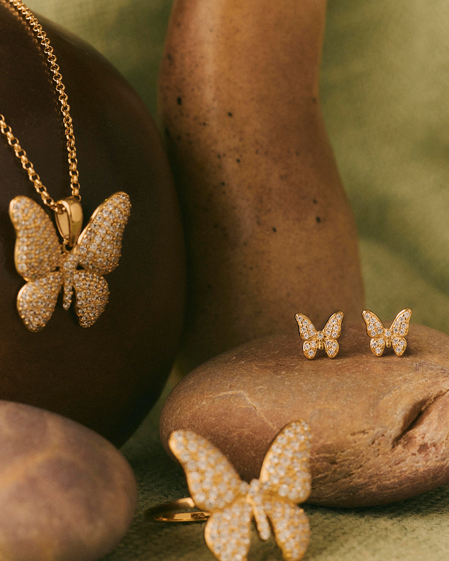 Papilio Mini Pave Ohrringe
