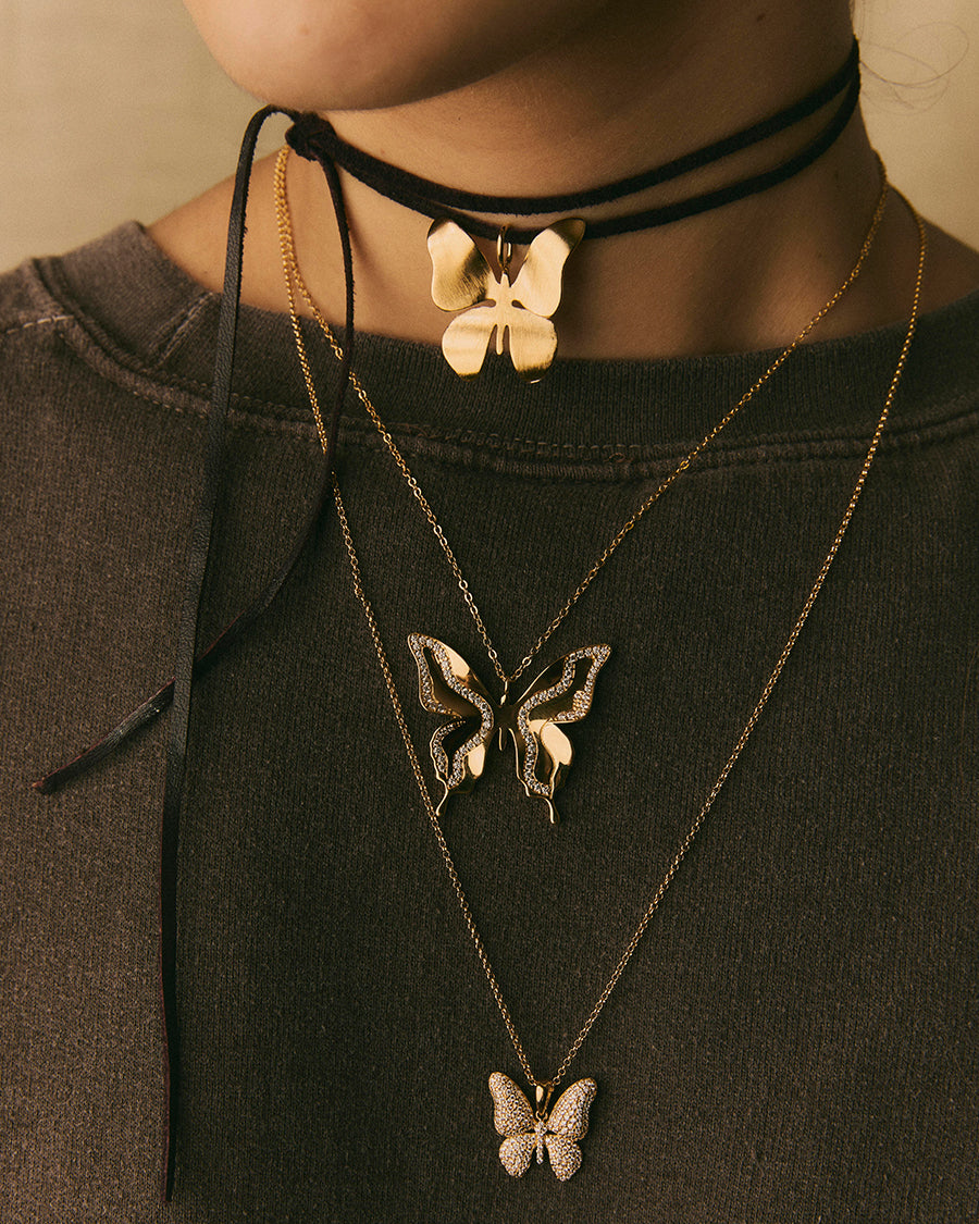 Hammered Effect Papilio Charm