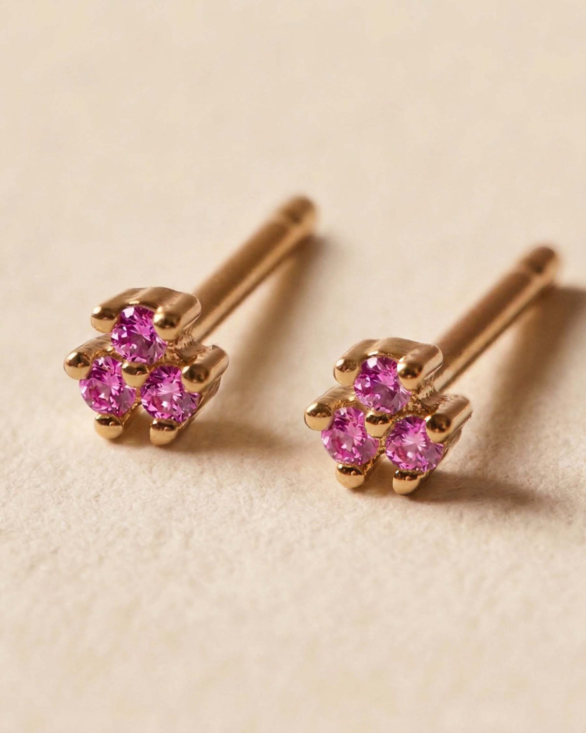 Pendientes Mini Triple Sparkle Rosa