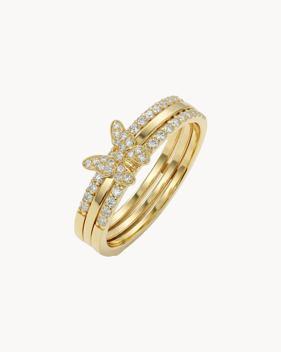 Anillo 3 en 1 Pave Papilio