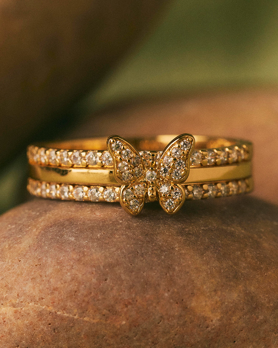 Anillo 3 en 1 Pave Papilio