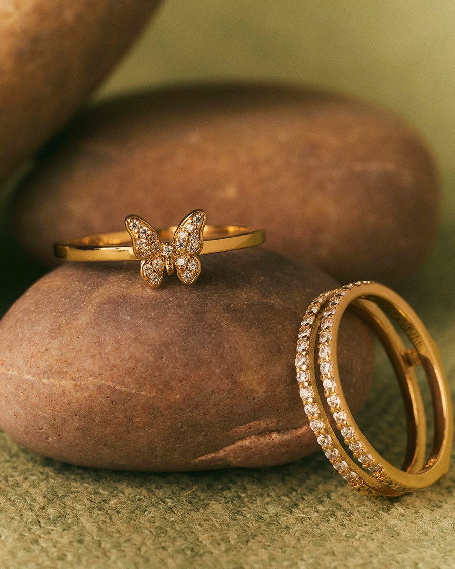 Anillo 3 en 1 Pave Papilio