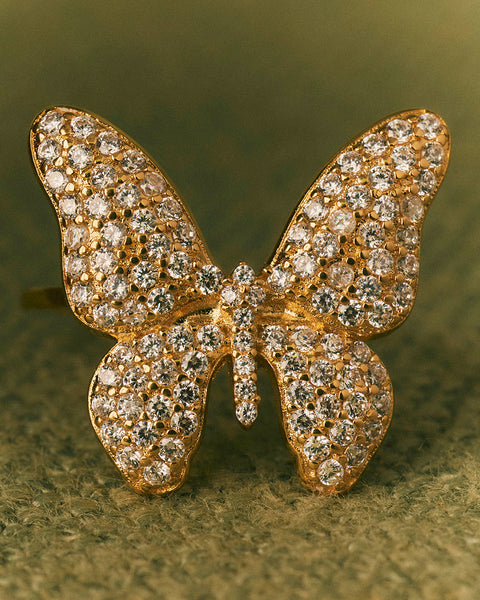 Massiver Pavé-Papilio-Ring