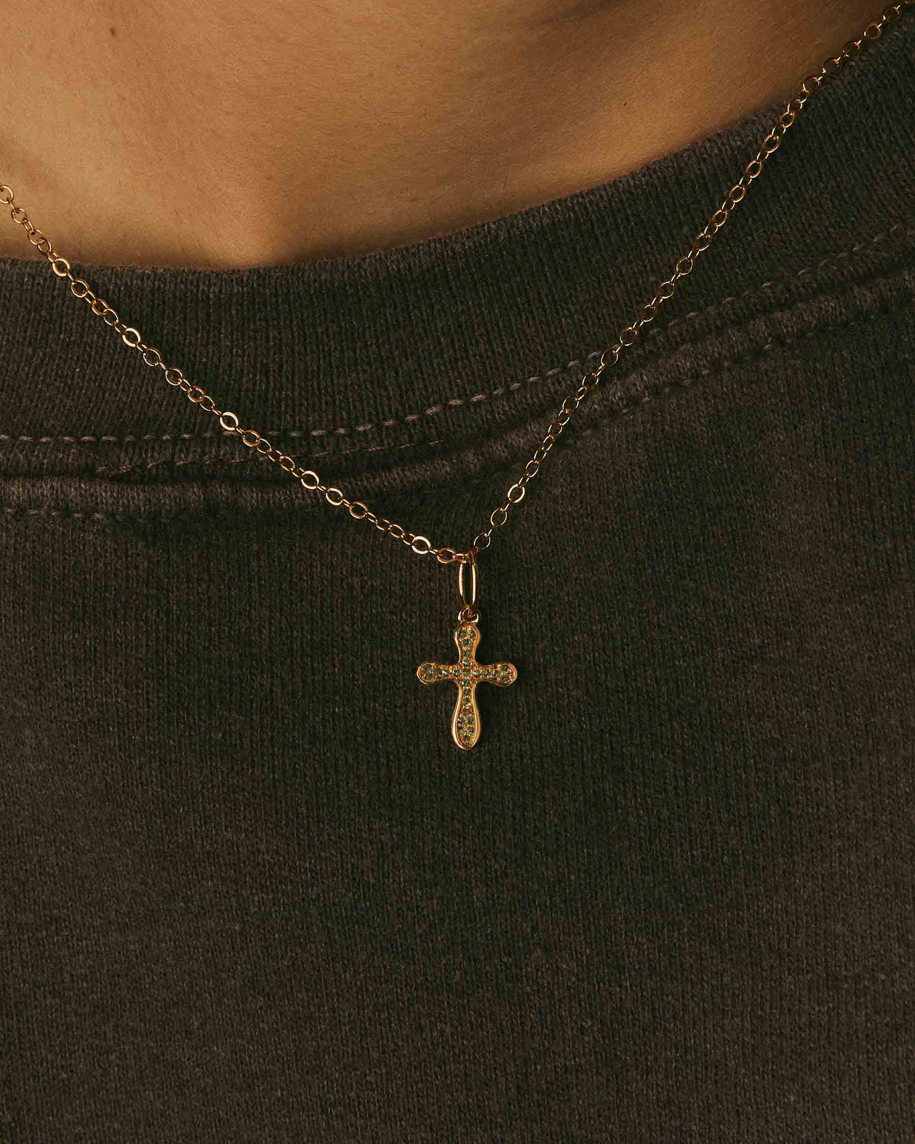 Sparkle Green Cross Charm