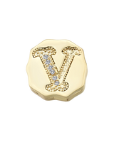 Charm Clip Bubble Vintage Buchstabe V