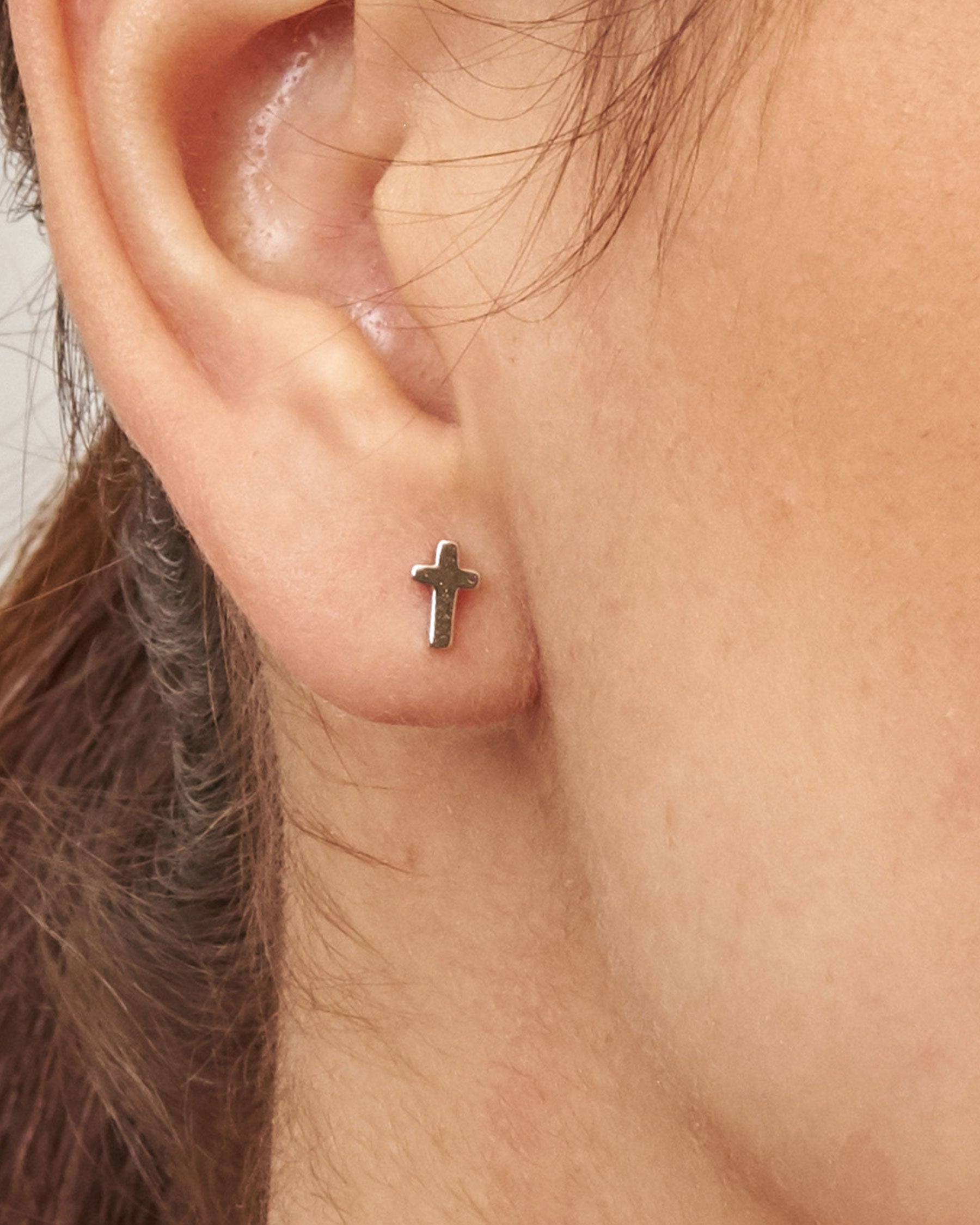 Mini Cross Earrings | The Gray Box