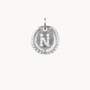 Silver medallion Letter N