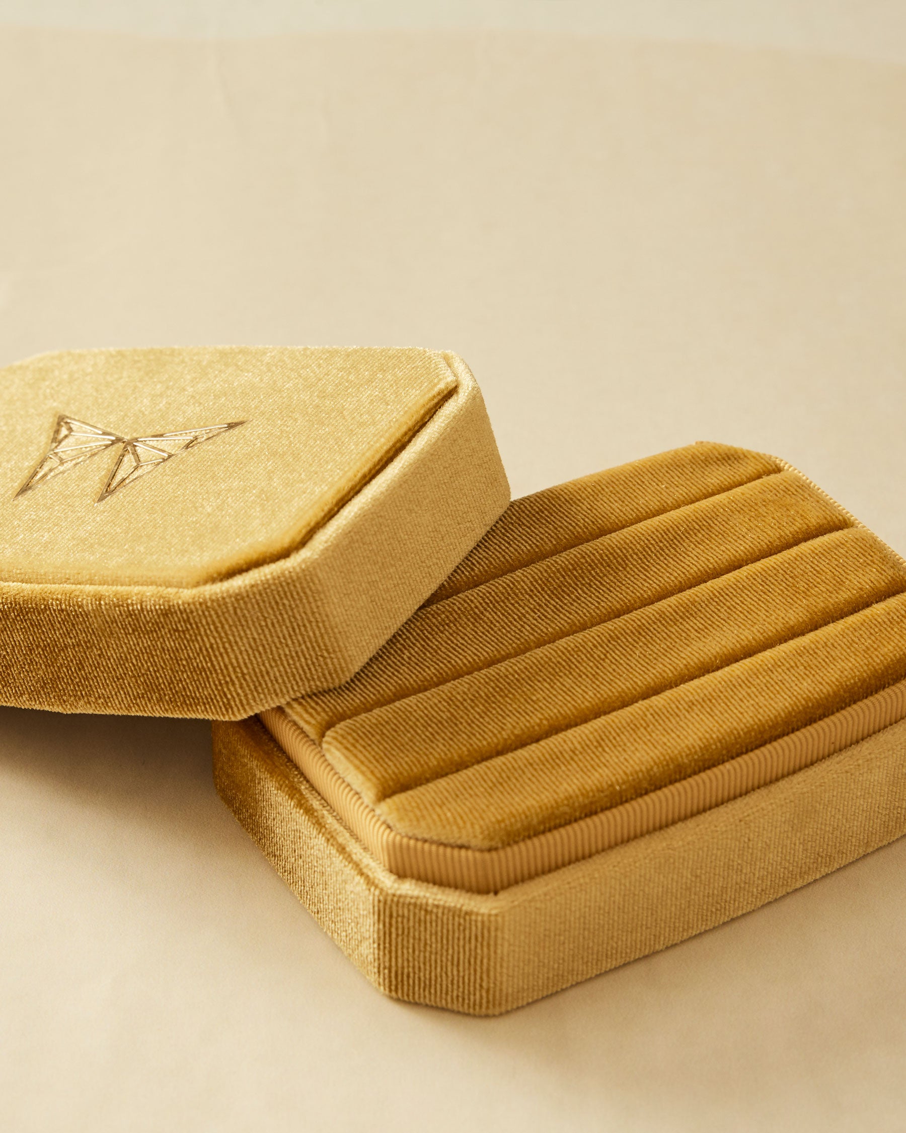 Velvet Mustard Jewelry Box 