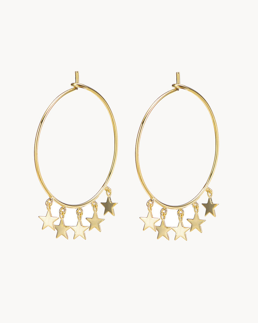 Dangle star hoop on sale earrings