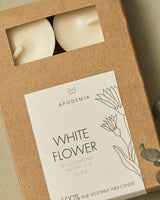 Pack White Flower Candles | Vegetable Wax | The Gray Box
