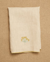 Yellow Flower Hand Embroidered Napkin | The Gray Box