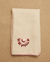 Hand Embroidered Pink Flower Napkin | The Gray Box