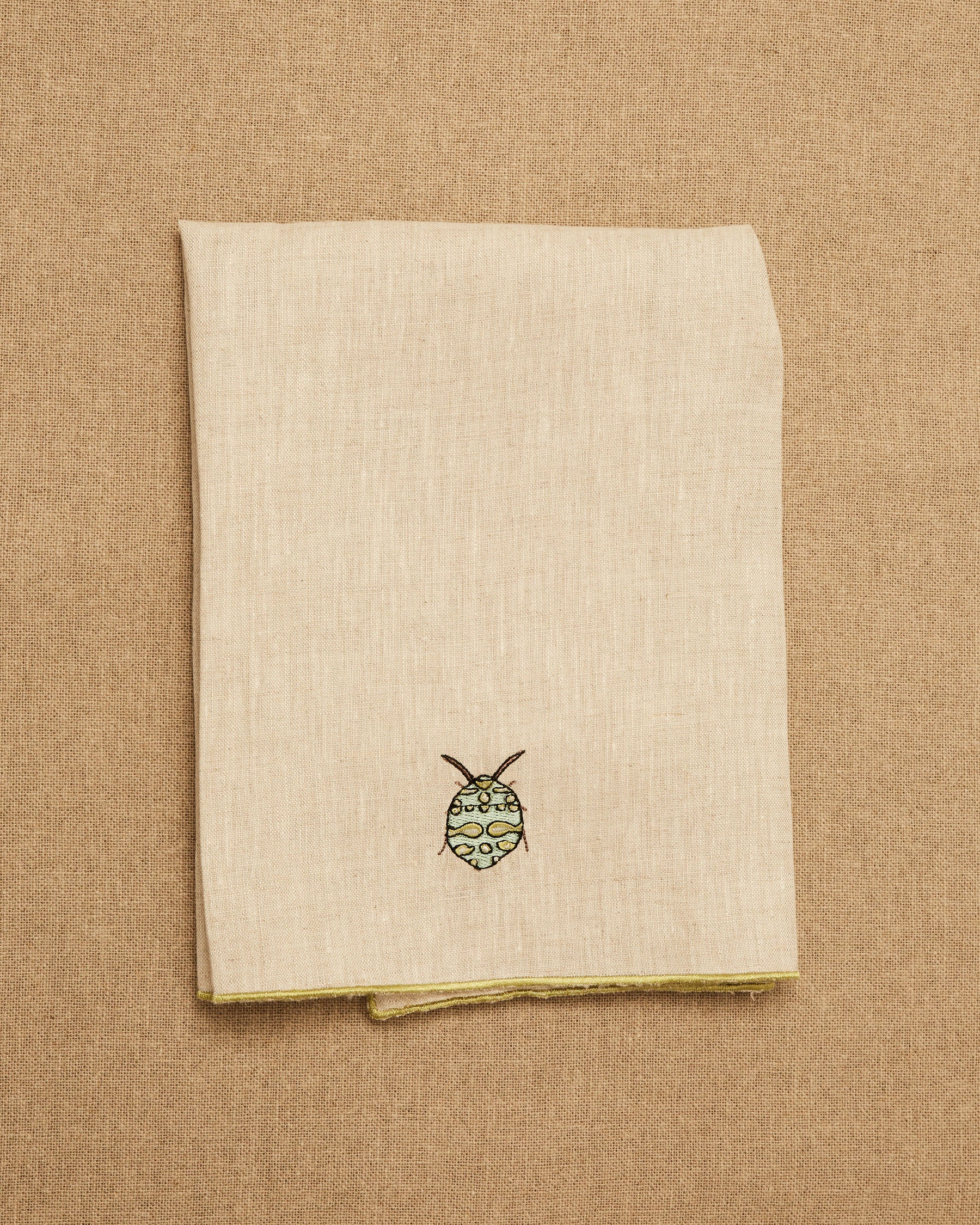 Hand Embroidered Scarabee Napkin | The Gray Box