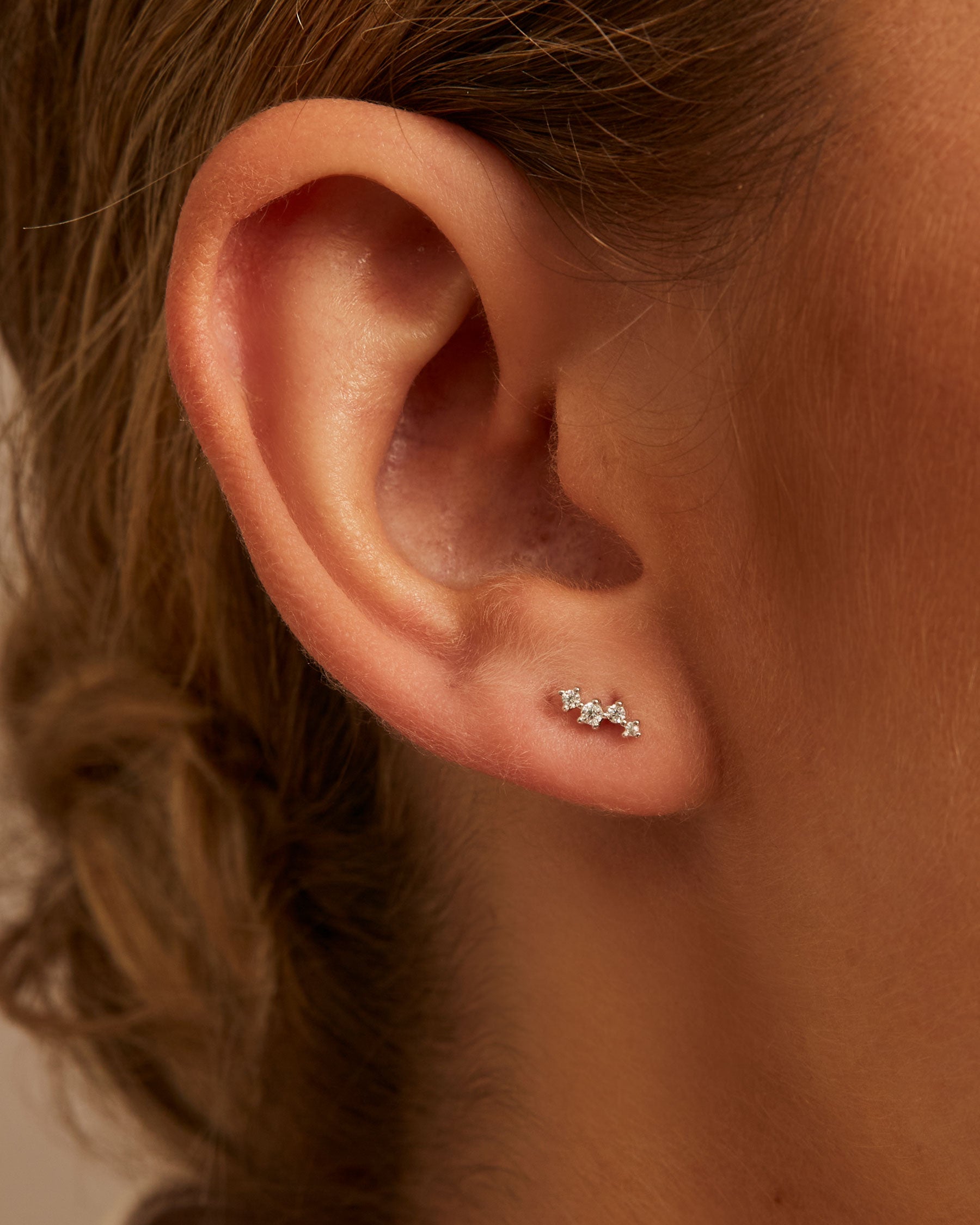marge Irregular shape double earrings - イヤリング