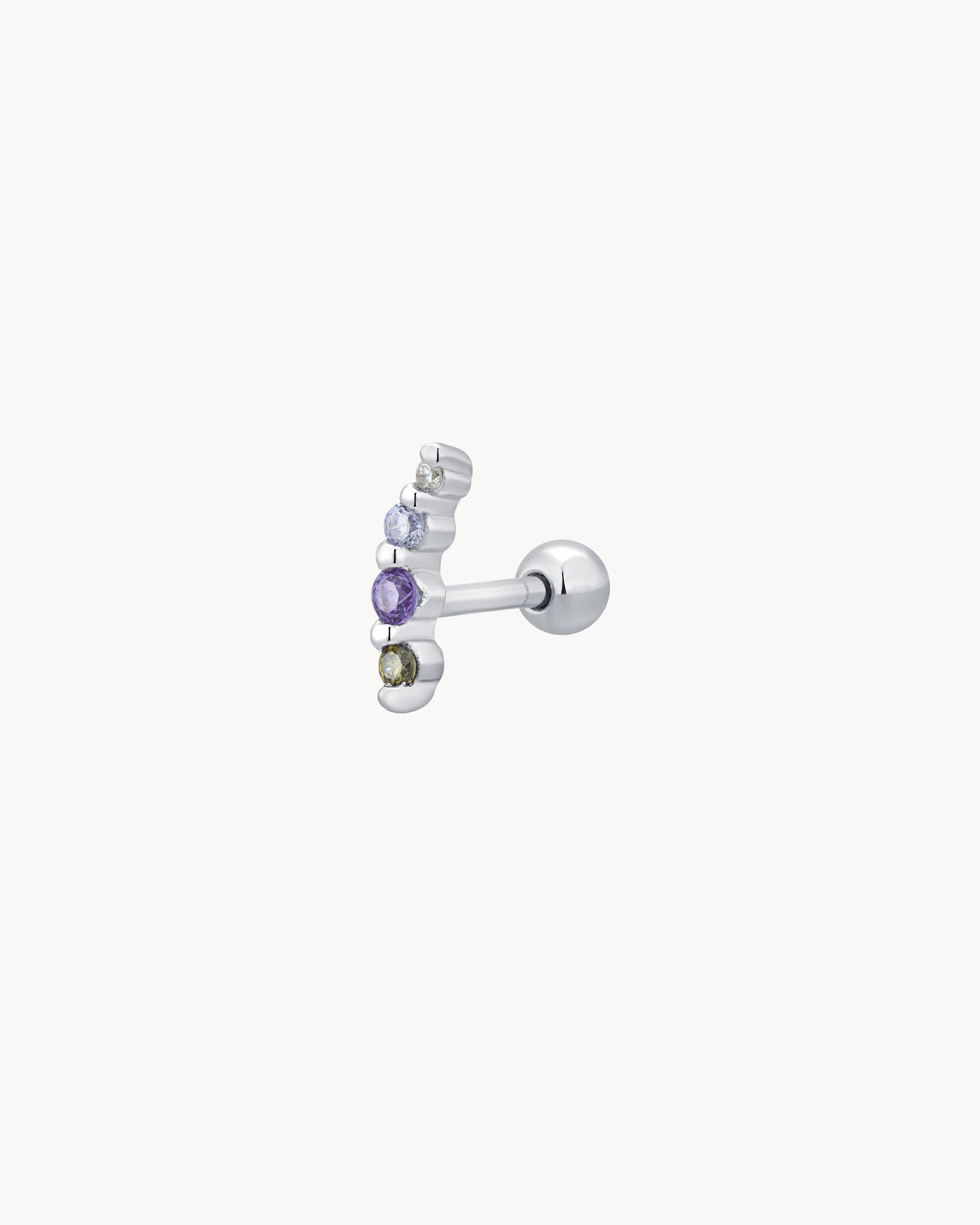 Multicolor Forever Curved Earring | 925 silver